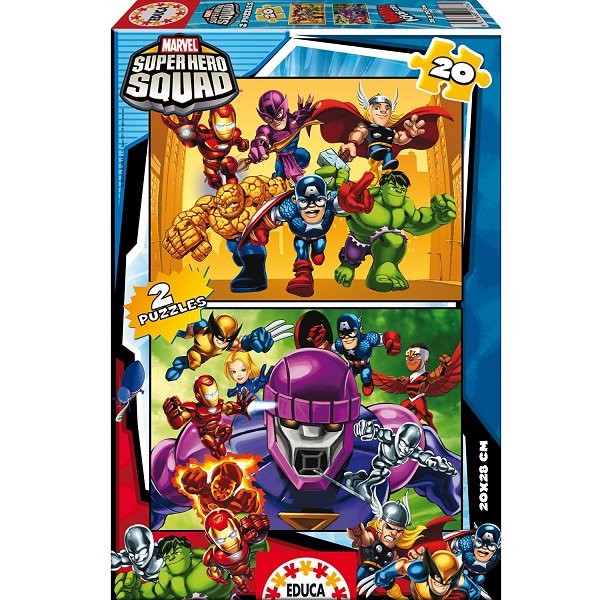 Puzzle 2 x 20 pièces - Marvel Super Héro Squad - Educa-15276