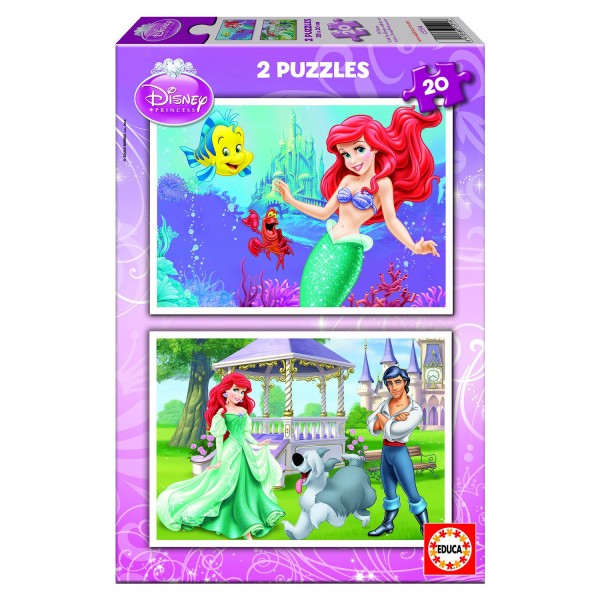 Puzzle 2 x 20 pièces : Princesses Disney : Ariel la petite sirène - Educa-15594