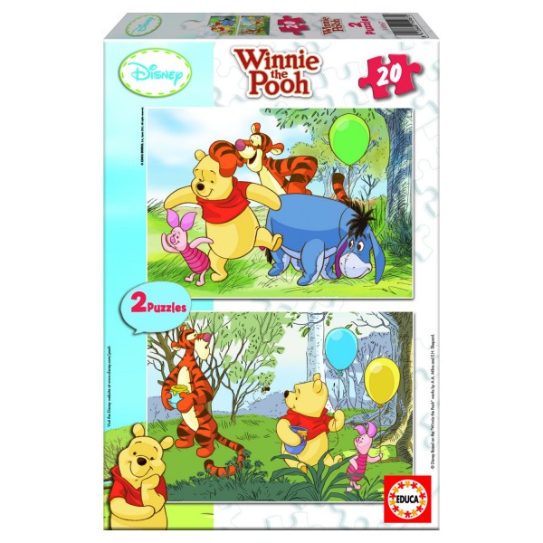 Puzzle 2 x 20 pièces - Winnie l'Ourson : Les ballons - Educa-14967