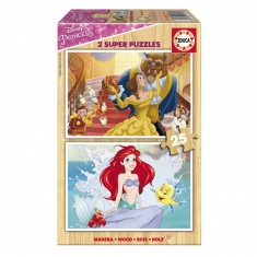 Puzzle de 2 x 25 piezas: Princesas Disney
