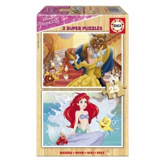 Puzzle 2 x 25 pièces : Princesses Disney