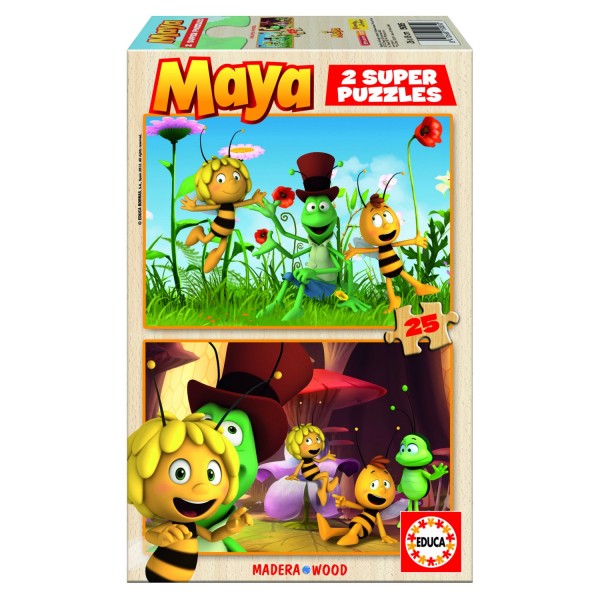 Puzzle 2 x 25 pièces - Puzzle en bois : Maya l'abeille - Educa-15085