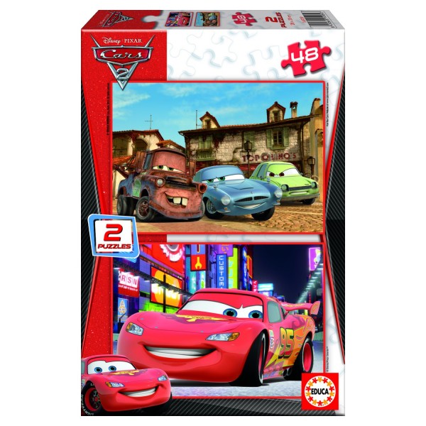 Puzzle 2 x 48 pièces - Cars 2 : Piston Cup et Radiator Springs - Educa-14939