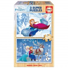 Puzzle 2 x 50 pièces : La Reine des Neiges (Frozen)