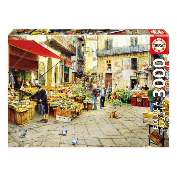 Puzzle 3000 pièces : La Vucciria Market, Palerme - Educa-16780