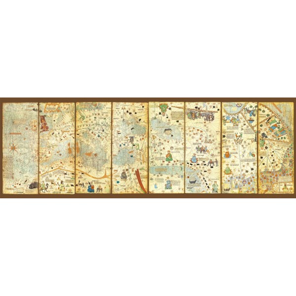 Puzzle 3000 pièces panoramique : Carte du monde 1375 : Cresques Abraham - Educa-16355