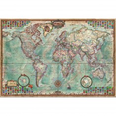 Puzzle 4000 pièces - Mappemonde - Anglais