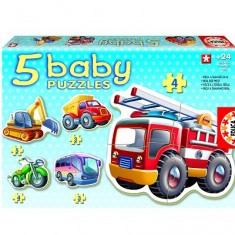 Puzzle bebe - 5 puzzles - Vehículos