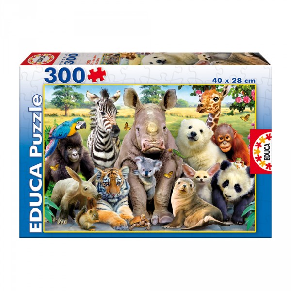 Puzzle de 300 piezas: Animales: Fotografía de clase - Educa-15908
