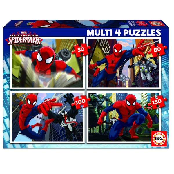 Puzzle de 50 à 150 pièces : 4 puzzles : Ultimate Spider-Man - Educa-15642