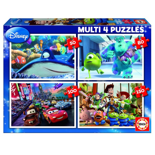 Puzzle de 50 a 150 piezas: 4 puzzles: Pixar - Educa-15615