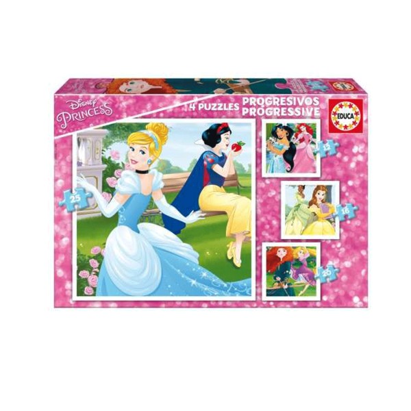 Puzzle progresivo de 12 a 25 piezas: Princesas Disney - Educa-17166