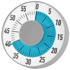 Minuteur, montrer le temps qui passe, qu'il reste à passer, 60 min max
