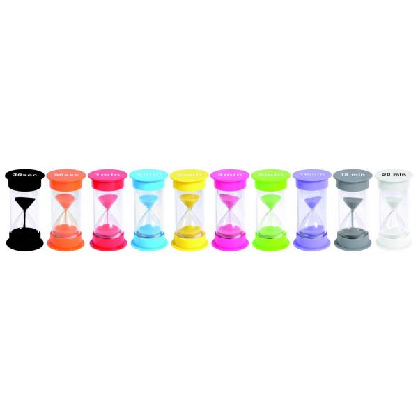 Reloj de arena de diseño en color, 10 minutos, diam. 6,5 x 12,5 cm de alto - Eduplay-120444