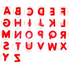 Tampon géant, lettres, set de 26 rouge