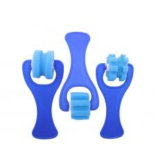 Rouleau à motifs, set de 3 bleus
