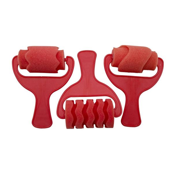 Rodillo estampado, juego de 3 rojo - Eduplay-370002