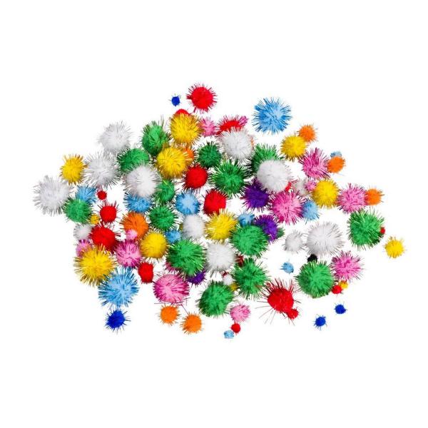 Set mit 100 Glitzer-Pompons - Eduplay-370147