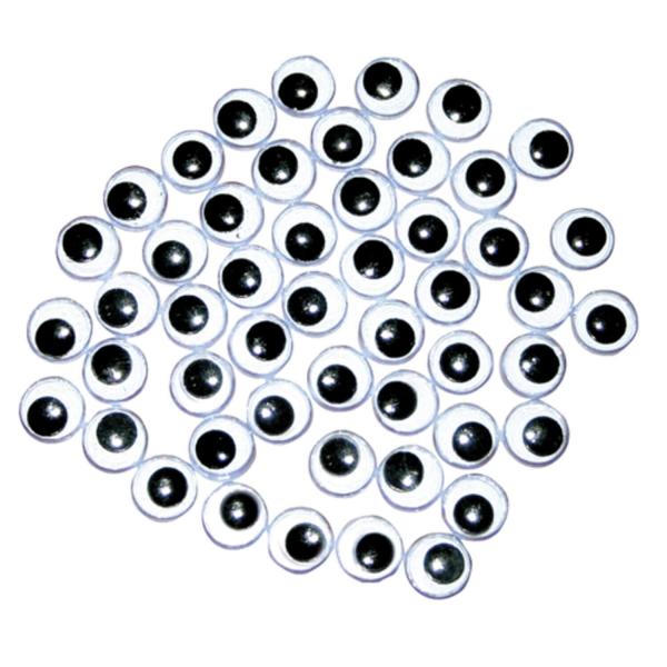 Set mit 50 schwarzen und weißen beweglichen Augen 8 mm - Eduplay-200038