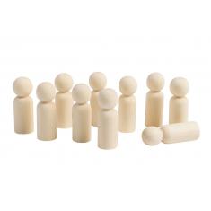Personnes en bois set de 10 moyens