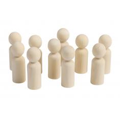 Personnes en bois set de 10 grands