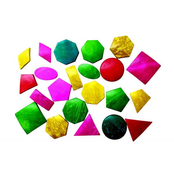 Formas geométricas coloridas hechas de cáscara de coco, juego de 22 - Eduplay-370156