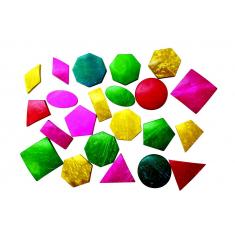 Geo-Formen aus Kokosnussschalen bunt 22er Set