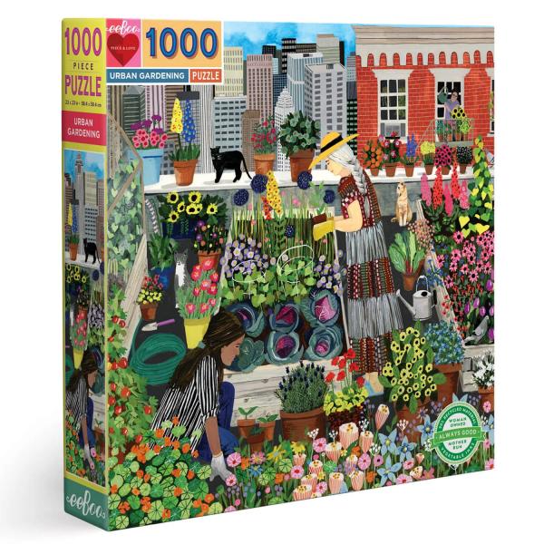 Puzzle carré 1000 pièces : Jardinage urbain - Eeboo-PZTUBG
