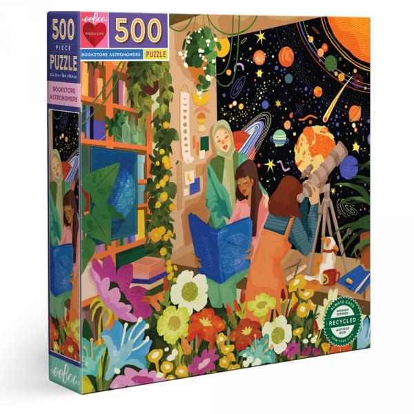 500 piece puzzle : Bookstore Astronomers - Eeboo-PZFBKA