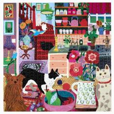 Puzzle 1000 pieces : Pets in the kitchen