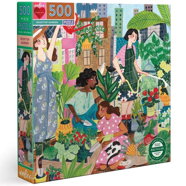 500 piece puzzle : Rooftop Garden - Eeboo-PZFRFG