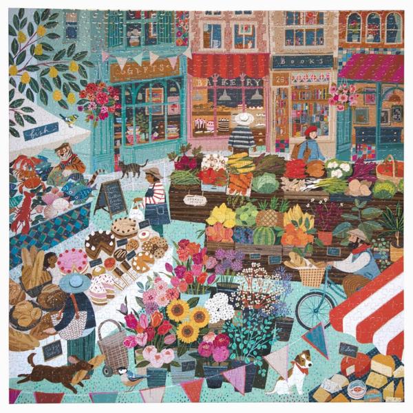 Puzzle 1000 pieces : ENGLISH GREEN MARKET  - Eeboo-PZTEGM