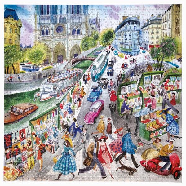  Puzzle 1000 Teile: PARISER BUCHHÄNDLER - Eeboo-PZTPBS