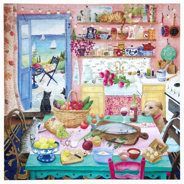  Puzzle 1000 pièces : LA CUISINE ROSE - Eeboo-PZTPNK