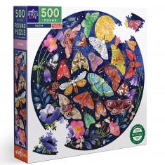500 piece round puzzle : Moths