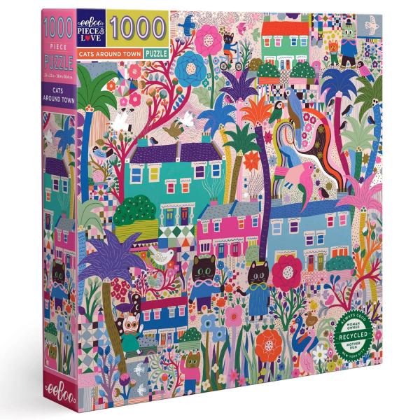 Puzzle de 1000 piezas: Gatos por la ciudad - Eeboo-PZTCTO