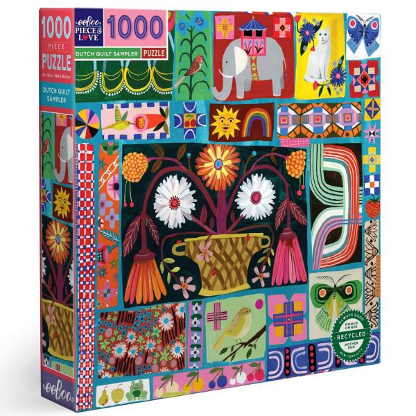 Puzzle mit 1000 Teilen: Dutch Quilt Sampler - Eeboo-PZTDQS