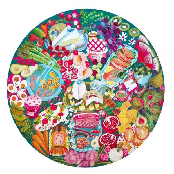 500 piece round puzzle: Charcuterie - Eeboo-PZFCHC