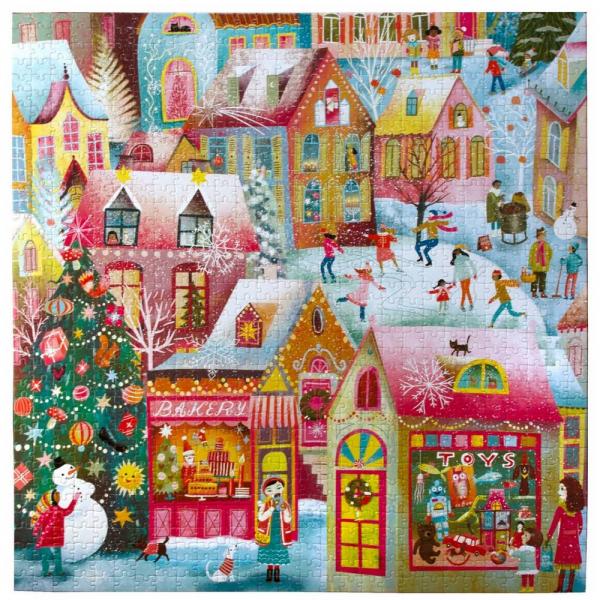 1000 piece puzzle: Holiday village - Eeboo-PZTHYV