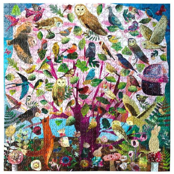 1000 piece puzzle: Owl assembly - Eeboo-PZTOWL