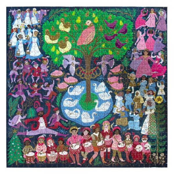 1000 piece puzzle: 12 days of Christmas - Eeboo-PZTTDC