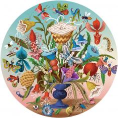 Puzzle rond 500 pièces : Bouquet d'insectes fous