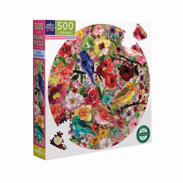 500-teiliges Puzzle: Vögel und Blüten - Eeboo-PZFBBL