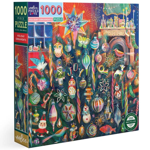 Puzzle de 1000 piezas: Adornos navideños - Eeboo-PZTHYO