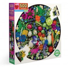 Round Puzzle 500 Pieces: Organic Harvest