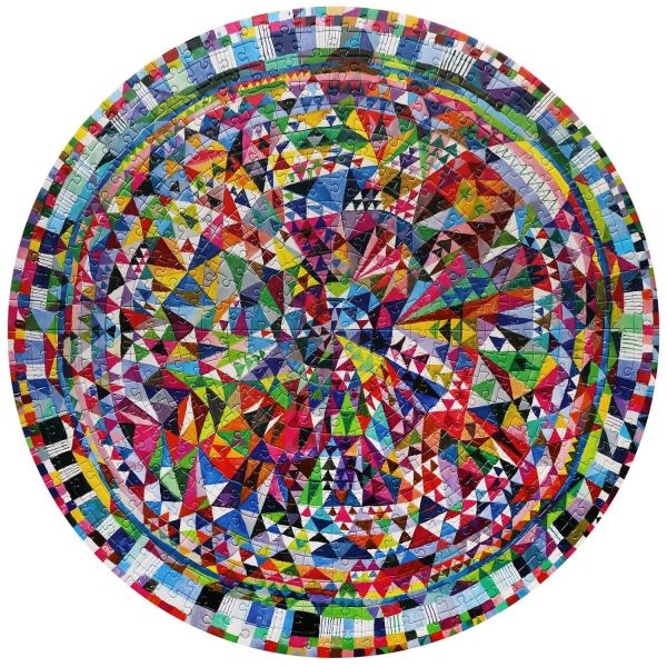 Round Puzzle 500 Pieces: Triangular Pattern - Eeboo-PZFTRP