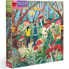 Quadratisches Puzzle mit 1000 Teilen: Spaziergang im Wald