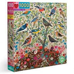 1000-teiliges quadratisches Puzzle: Singvogelbaum