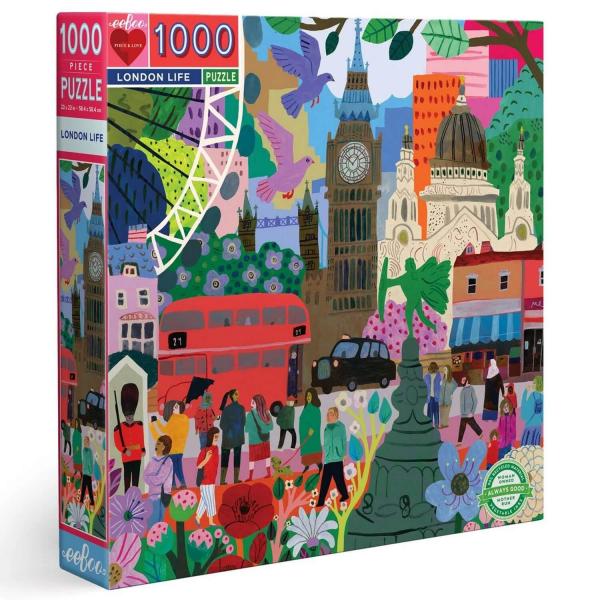Puzzle cuadrado de 1000 piezas: London Life - Eeboo-PZTLDL