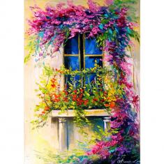 Puzzle 1000 Pièces : Balcon fleuri